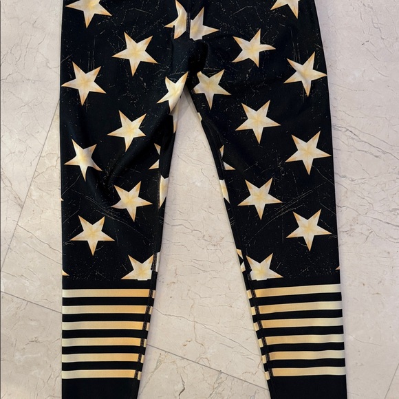 Shape Up Black Leggings with Star and Stripe Design - Picture 12 of 12